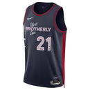 Camisa NBA Joel Embiid - Philadelphia 76ers - 23/24 - Azul Marinho - Edição Cidade