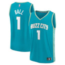 Camisa NBA LaMelo Ball - Charlotte Hornets - Fanatics Branded 23/24 Fast Break - Azul Petróleo - Edição Cidade