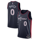 Camisa NBA Tyrese Maxey - Philadelphia 76ers - 23/24 - Azul Marinho - Edição Cidade