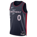 Camisa NBA Tyrese Maxey - Philadelphia 76ers - 23/24 - Azul Marinho - Edição Cidade